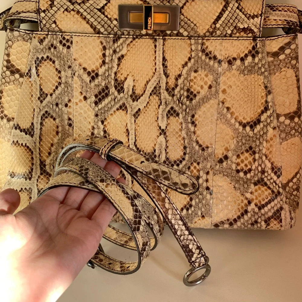 Fendi python peekaboo handle bag crossbody